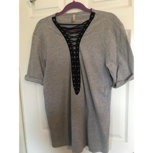 LF lace up big dress/shirt